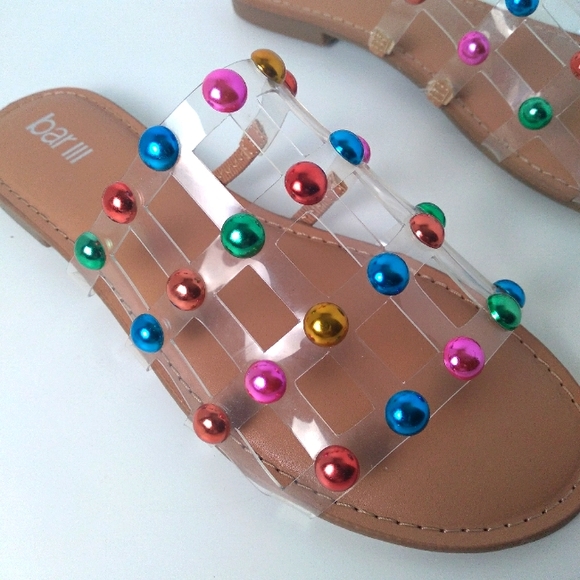 Bar III & Karl Lagerfeld MultiColor Metallic Beaded Caged Sandals,Camera Bag Set - Picture 4 of 16